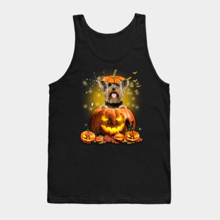 Yorkshire Terrier Spooky Halloween Pumpkin Dog Head Tank Top